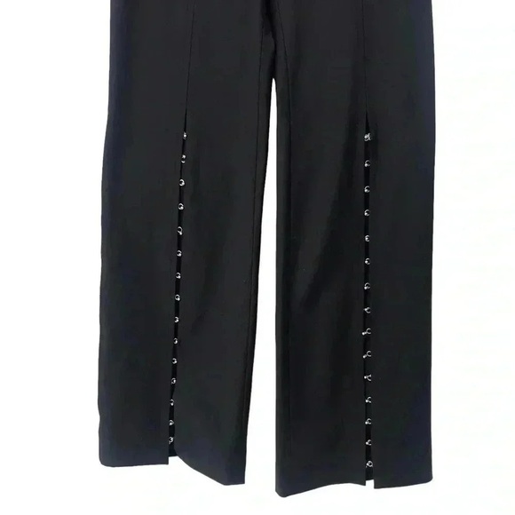 Anna October Wool Crossover Palazzo Pants Women’s 6 Black High Waist Slit NWT - Picture 4 of 16